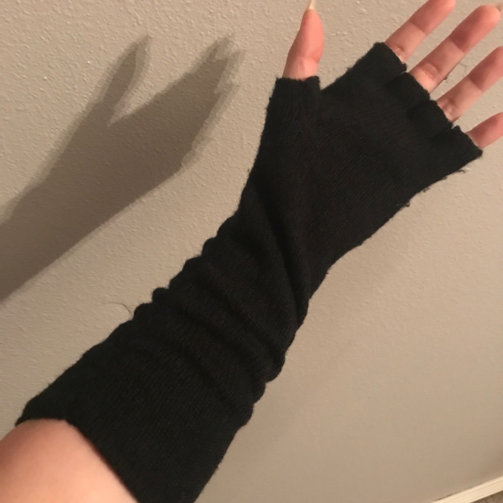 Fingerless long sleeve knit fingerless gloves
